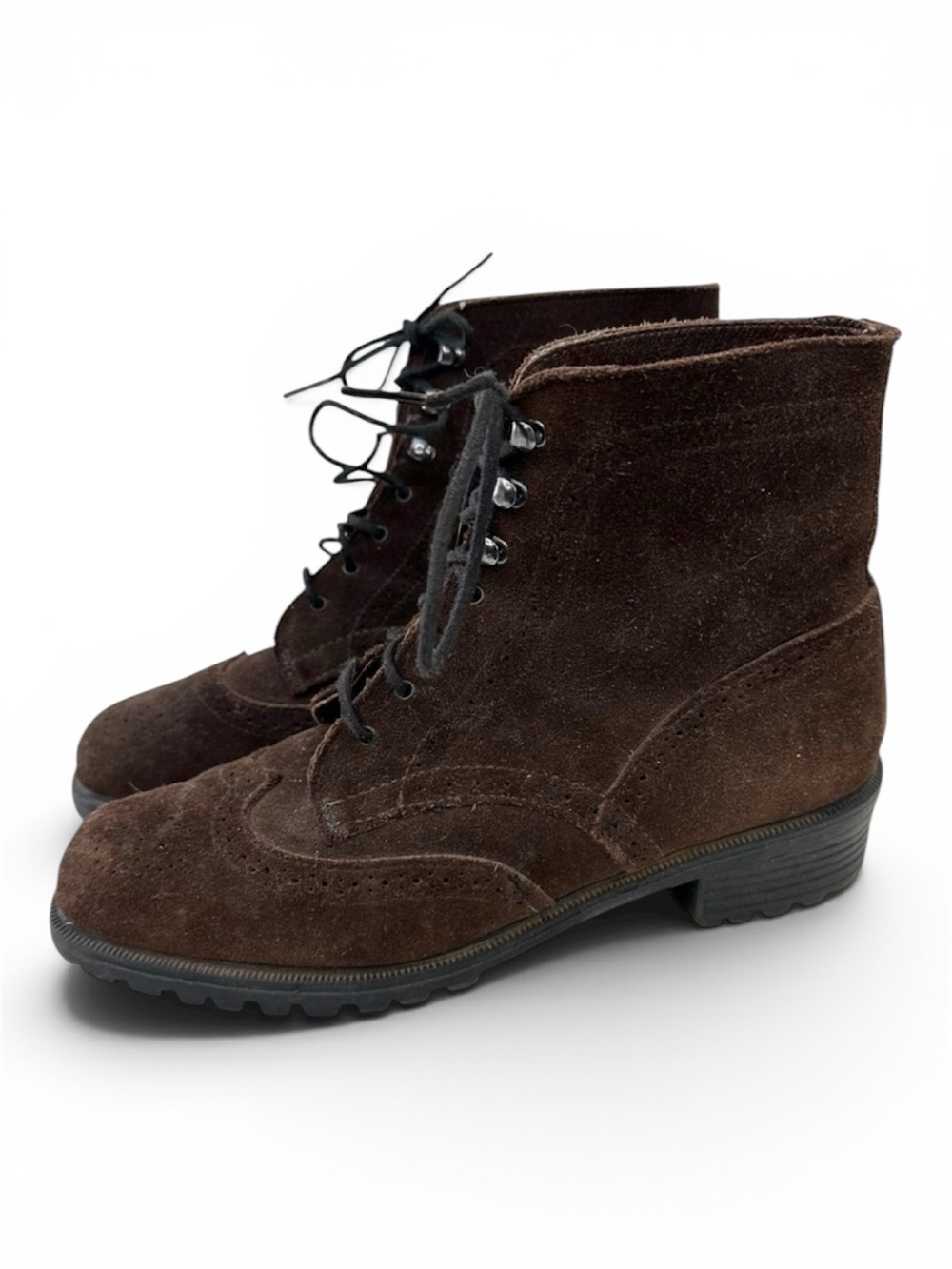 Eddie Bauer Brown Suede Lace-Up Ankle Boots 7.5